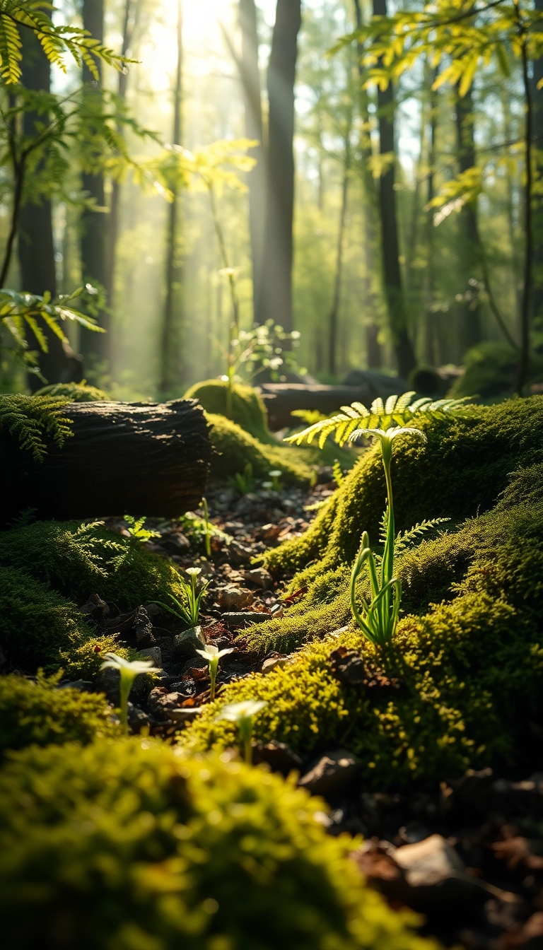 iPhone Stunning AI Spring Forest Floor Professional Background